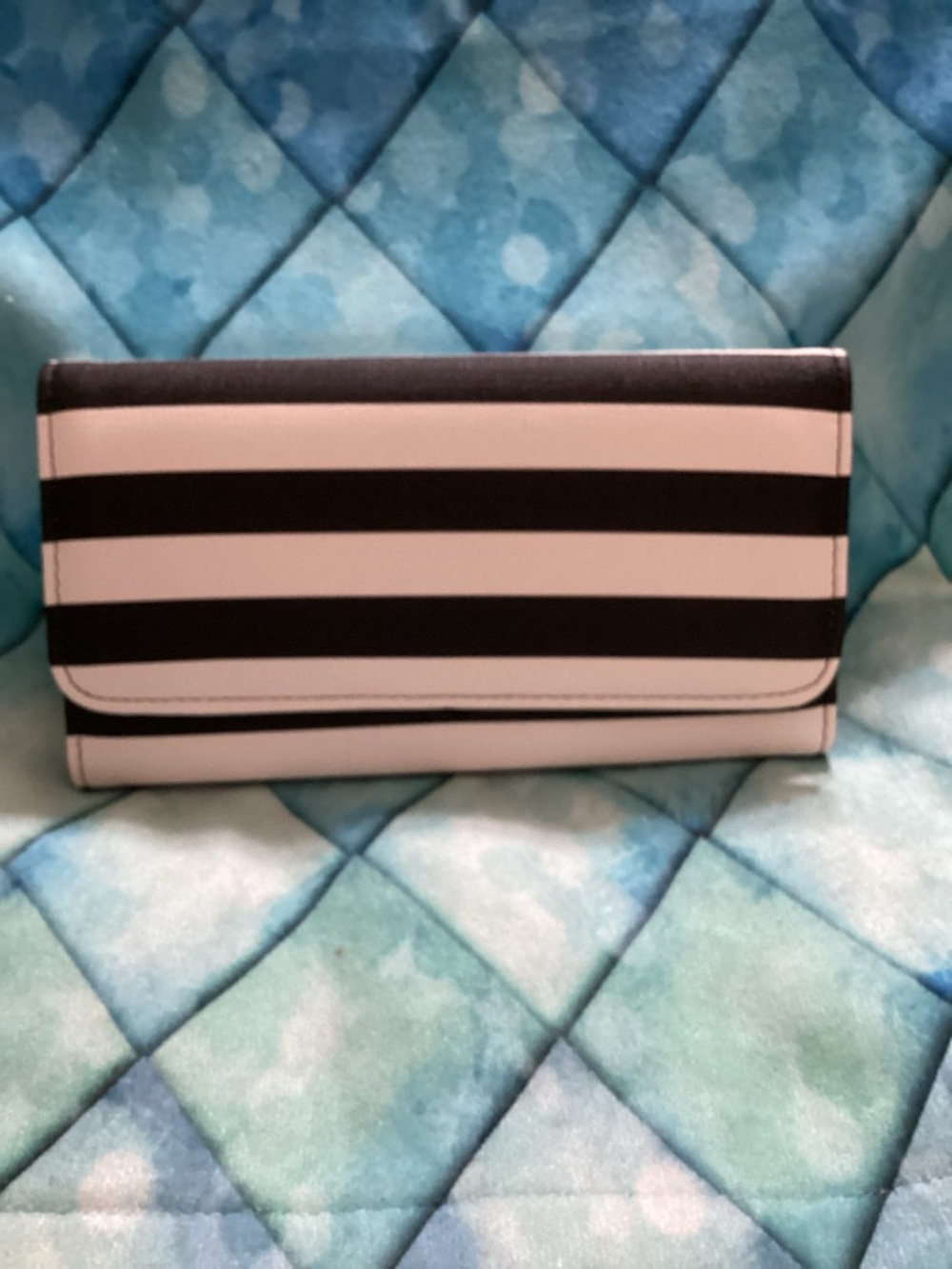 Kut from the Kloth Black and White Striped Wallet Clutch